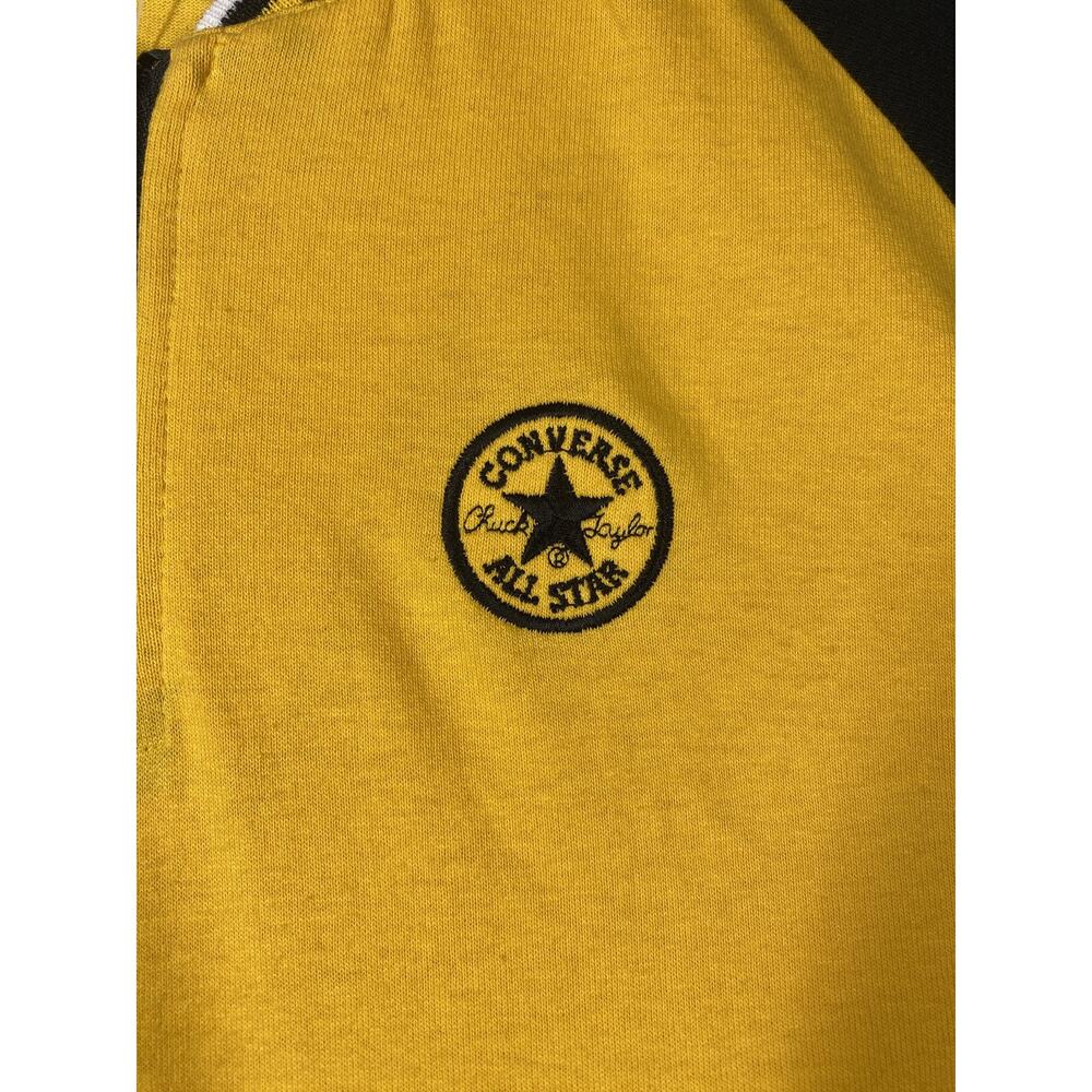 Vintage Converse Shirt Mens Extra Large Yellow Quarter Zip Made USA 80s 90s - Picture 5 of 10